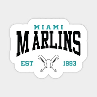 Retro Miami Baseball Magnet