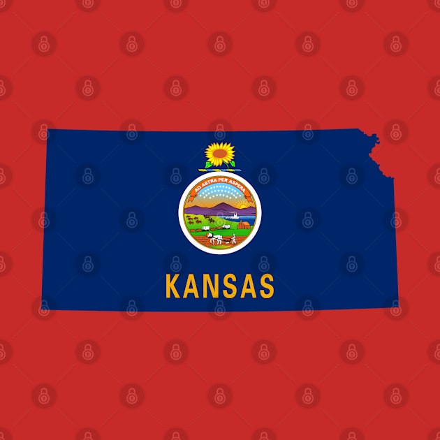 Kansas Flag Map by Historia