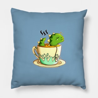 T-rex in a Tea Cup Pillow