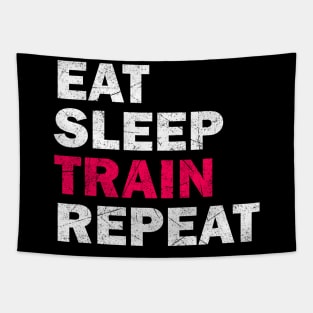 Eat Sleep Train Repeat - Gym Lovers Gift Tapestry