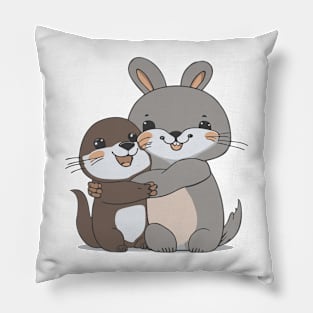 Rabbit & Otter Hug Pillow