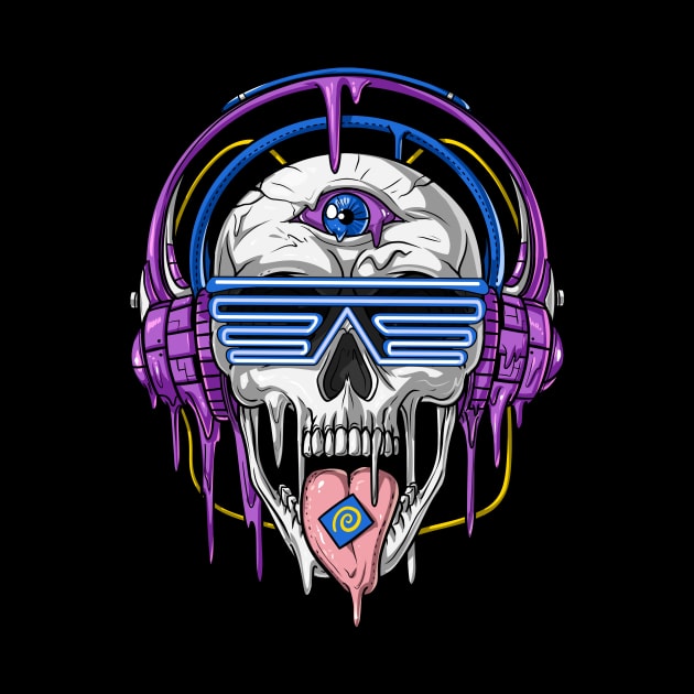 Psychedelic Melting Skull by underheaven