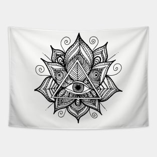 Evil Eye Lotus Tapestry