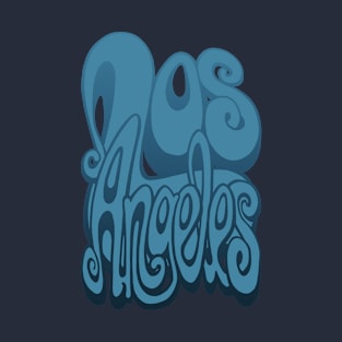 Los Angeles lettering art - sailor blue T-Shirt