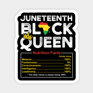 Juneteenth Womens Black Queen Nutritional Facts 4th Of July Magnet