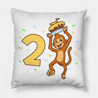 I am 2 with ape - kids birthday 2 years old Pillow