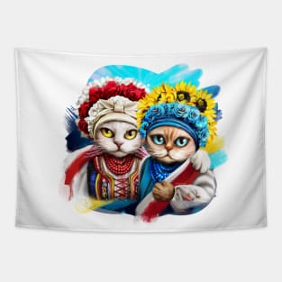 Ukraine and Poland, cat character Tapestry