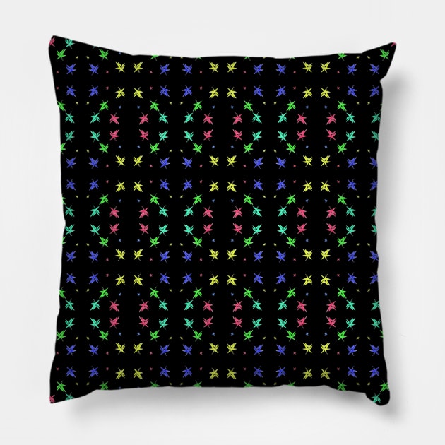 Leaves in Multicolor Vertical Seamless Pattern Pillow by Kanika Behari Studio