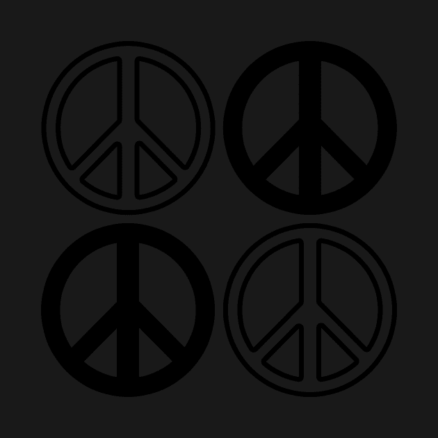 Terracotta and Black Peace Signs Pattern by ExpressYourSoulTees