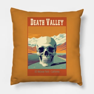 Death Valley National Park Vintage Travel  Poster Pillow