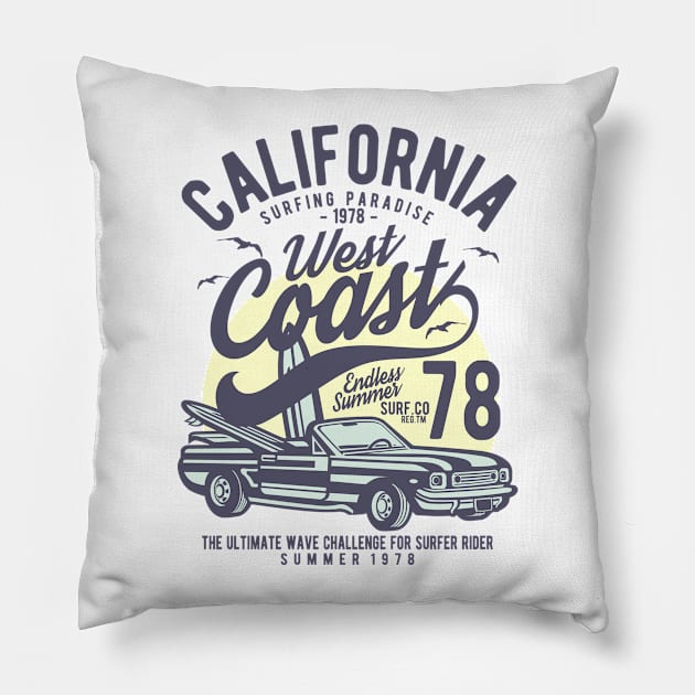 California West Coast Pillow by PaunLiviu