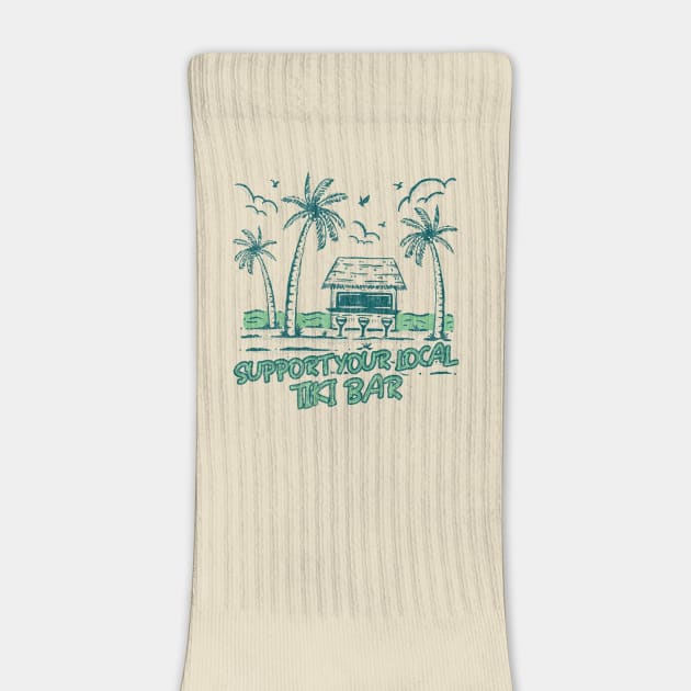 Support Your Local Tiki Bar Vintage Palm Tree on the Beach Vibe by Joaddo