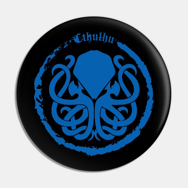 Cthulhu Logo Blue Pin by Milena93