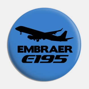 Embraer E195 Silhouette Print (Black) Pin