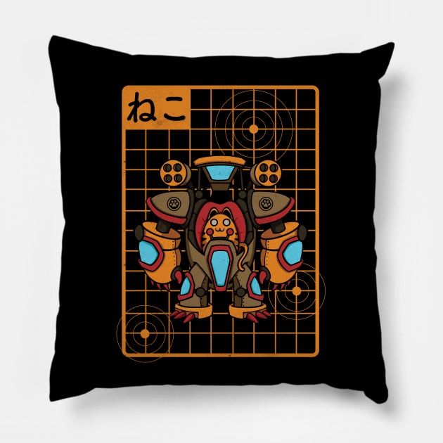 Mecha Cat type 02 Pillow by Pixeldsigns