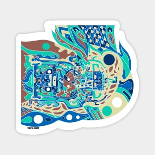 mayan astronaut in space boho style ecopop Magnet