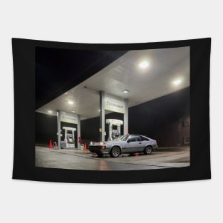 Celica Supra Gas Station Night Shot Tapestry