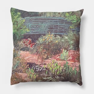 Water Under The Bridge Oil Painting Pillow