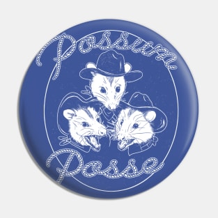 Possum Posse in denim blue Pin