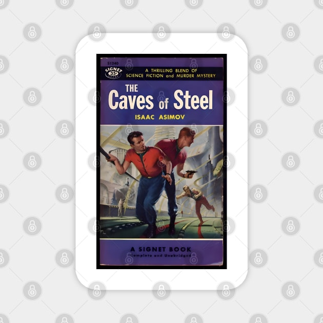 The Caves of Steel - Vintage Asimov Cover Magnet by Desert Owl Designs