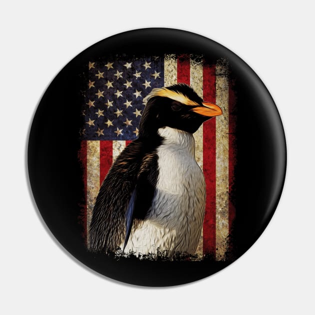 Chill Chic Penguin American Flag Tee for Antarctic Animal Aficionados Pin by Kevin Jones Art