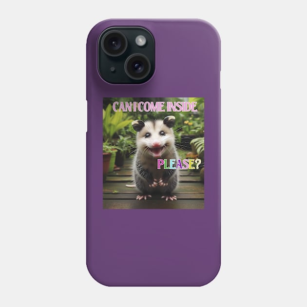 Joyful Opossum Phone Case by BukovskyART