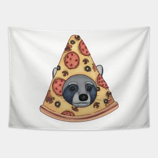 Raccoon in Pizza Tapestry