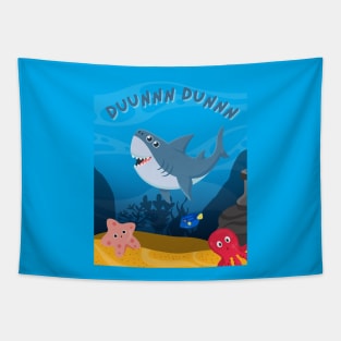 Cartoon shark Tapestry