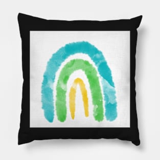 Green Yellow and Blue Rainbow Pillow