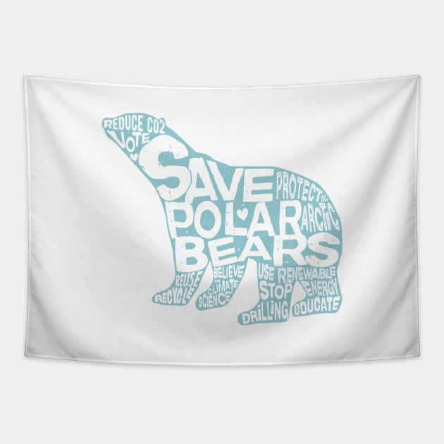 Save Polar Bears Tapestry by Jitterfly