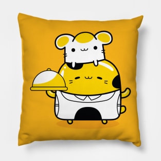 yellow cat chef profession Pillow