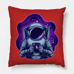 Astronaut Holding Butterfly Pillow