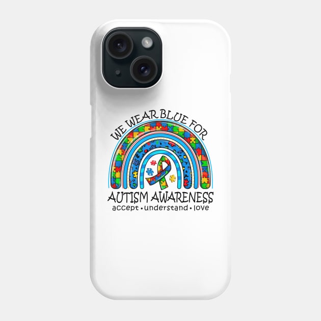 Rainbow Puzzle Autism Awareness Gift for Birthday, Mother's Day, Thanksgiving, Christmas Phone Case by skstring