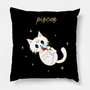 Pisces Holiday Kitty Cat Pillow