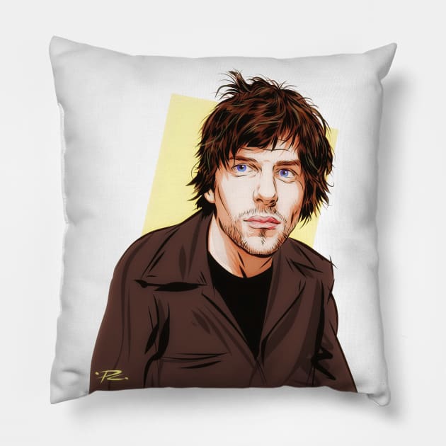 Jesse Eisenberg - An illustration by Paul Cemmick Pillow by PLAYDIGITAL2020