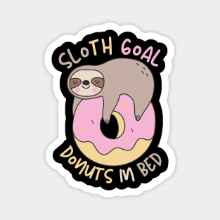Sloth Goal Donuts in Bed Magnet