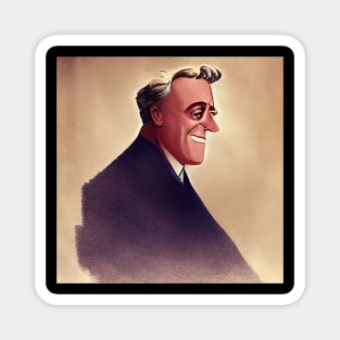 Franklin Roosevelt Portrait | Cartoon style Magnet