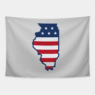 Stars and Stripes Illinois Tapestry