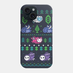 Christmas pixel owls Phone Case