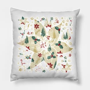 Christmas Retro Floral Pattern Pillow