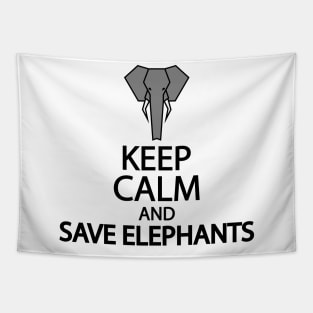 Keep calm and save elephants Tapestry