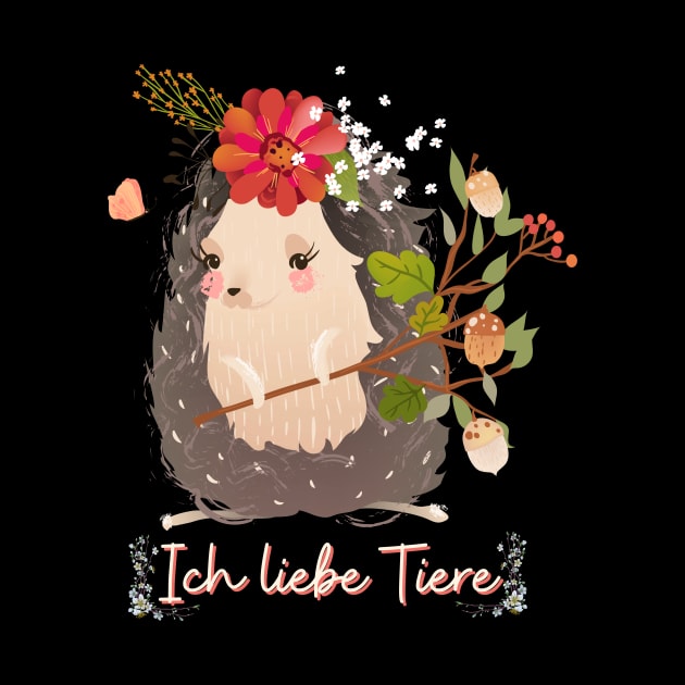 Igel Liebe Tiere Prinzessin Blumen Süß by Maggini Art