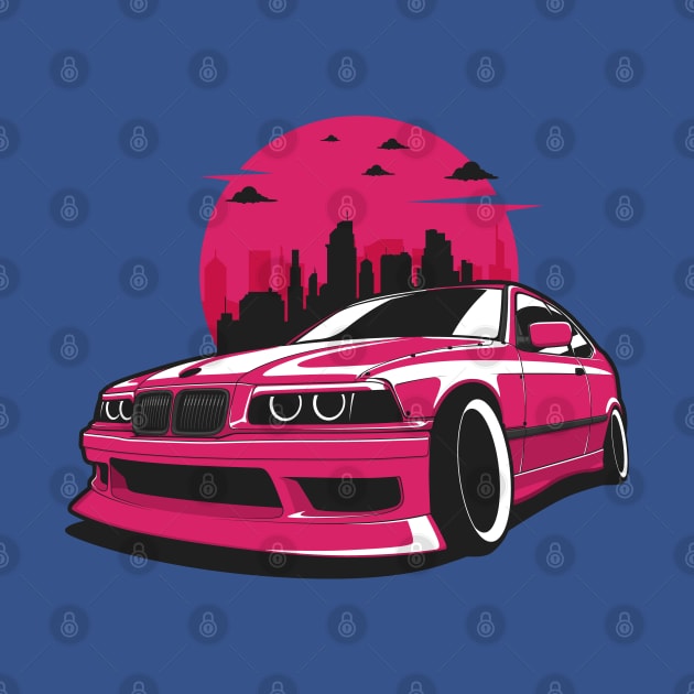 Pink E36 Compact Drift City Skyline by KaroCars