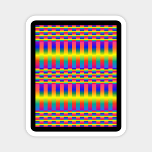 Dark and Light Rainbows (Checkers and Stripes) Magnet