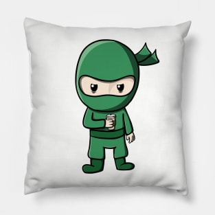 Coffee drinking Ninja Pillow