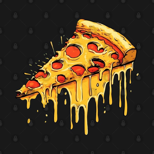 A slice of pizza with melted cheese by havu