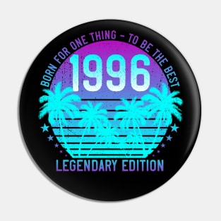 Vintage 1996 Birthday 25th Vaporwave Aesthetic Sunset Palm Pin