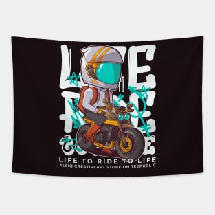 Life to Ride Cartoon Character Tapestry