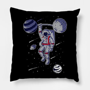 strong astronaut pixel Pillow