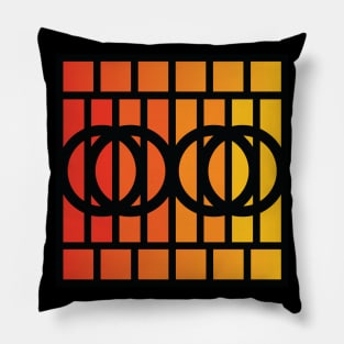 “Dimensional Rings” - V.4 Orange - (Geometric Art) (Dimensions) - Doc Labs Pillow